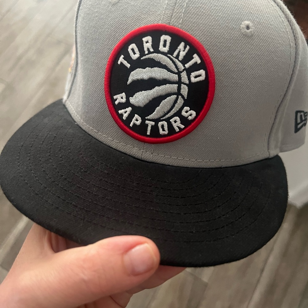 New Era Gray and Black Toronto Raptors Game Cap